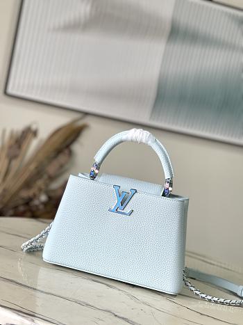 Louis Vuitton LV Capucines BB Ice Blue 27x18x9cm