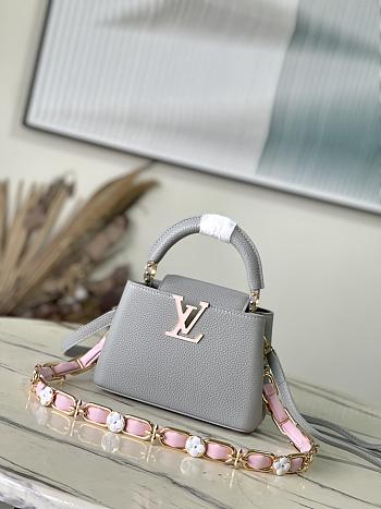 Louis Vuitton LV Capucines Mini Bag Ice Grey 21x14x8cm