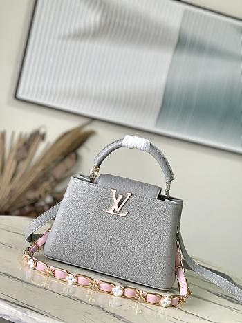 Louis Vuitton LV Capucines BB Ice Grey 27x18x9cm