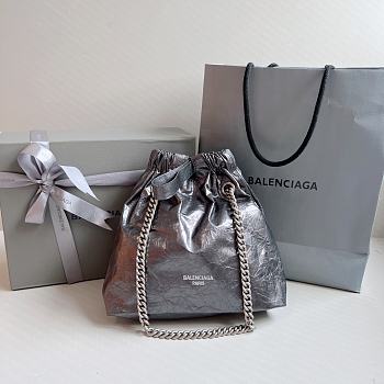Balenciaga Crush Tote Bag Dark Grey Metallized 27x10x32cm