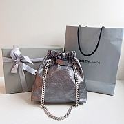 Balenciaga Crush Tote Bag Dark Grey Metallized 27x10x32cm - 4