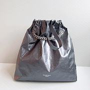 Balenciaga Medium Crush Tote Bag Dark Grey Metallized 39x14x46cm - 4