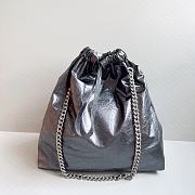 Balenciaga Medium Crush Tote Bag Dark Grey Metallized 39x14x46cm - 3