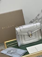 Bvlgari Serpenti Forever Crossbody Bag Silver 20x14x4.5cm - 4