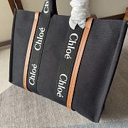Chloe Large Woody Tote Bag Black 45x33x13cm - 2