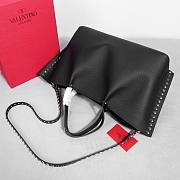 Valentino Garavani Rockstud Calfskin Tote Bag Black 41x25x18cm - 4