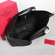 Valentino Garavani Rockstud Calfskin Tote Bag Black 41x25x18cm - 2