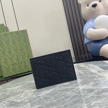 Gucci GG Rubber-Effect Bi-Fold Wallet Black 8x11cm