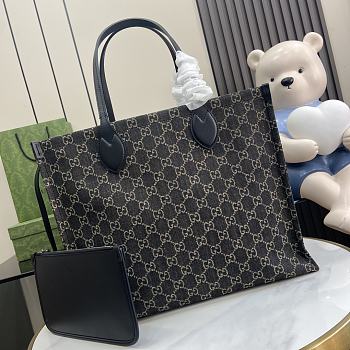 Gucci Ophidia GG Large Tote Bag Black and Grey 41x30x18cm