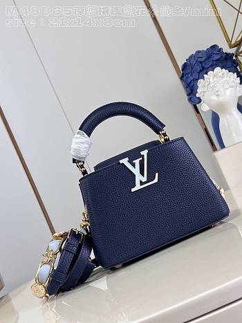 Louis Vuitton LV Mini Capucines French Blue 21x14x8cm