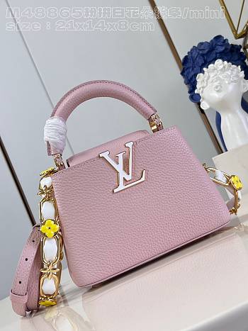 Louis Vuitton LV Mini Capucines Jasmine Pink 21x14x8cm