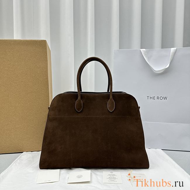 The Row Soft Margaux 17 Bag in Suede Desert 43x24x30cm - 1