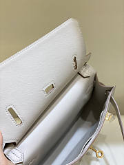 Hermes Mini Jypsiere Crossbody Bag White Gold 23 x 17 x 9 cm - 4