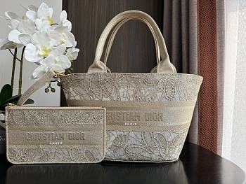 Dior Hat Basket Bag Flower Patterns 27 x 20 x 8 cm