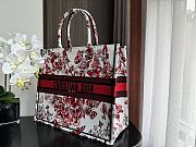 Dior Large Book Tote White Red Le Cœur des Papillons 42x35x18cm - 6