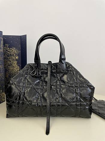Dior Large Toujours Bag Black Macrocannage 37 x 27 x 19 cm
