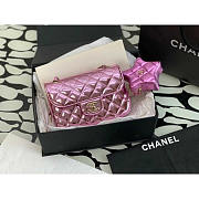 Chanel Mini Flap Bag Star Coin Purse Mirror Calfskin Light Purple 20x15x4cm - 1