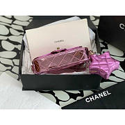 Chanel Mini Flap Bag Star Coin Purse Mirror Calfskin Light Purple 20x15x4cm - 5