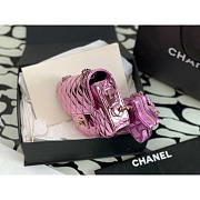 Chanel Mini Flap Bag Star Coin Purse Mirror Calfskin Light Purple 20x15x4cm - 3