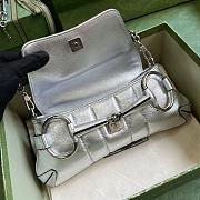 Gucci Horsebit Chain Small Shoulder Bag Silver 27x11.5x5cm - 4