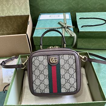 Gucci Ophidia Mini Top Handle Bag Beige Ebony 17x16.5x9.5cm