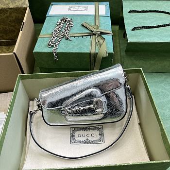 Gucci Horsebit 1955 Shoulder Bag Silver 19.5cm