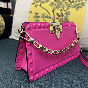 Valentino Rockstud Calfskin Clutch Pink 23x13x7cm - 4