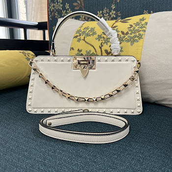 Valentino Garavani Off-White Rockstud Bag 28x14x8cm