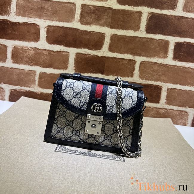 Gucci Ophidia GG Mini Shoulder Bag Blue 17.5x13x6cm - 1