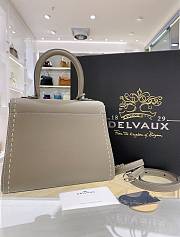 Delvaux Brillant PM Surpiqué Grey 24x12x19cm - 3