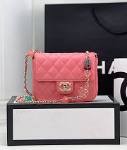 Chanel Flap Bag Pink 12.5x16x4.5cm - 1