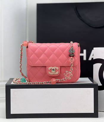 Chanel Flap Bag Pink 12.5x16x4.5cm