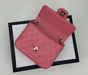 Chanel Flap Bag Pink 12.5x16x4.5cm - 4