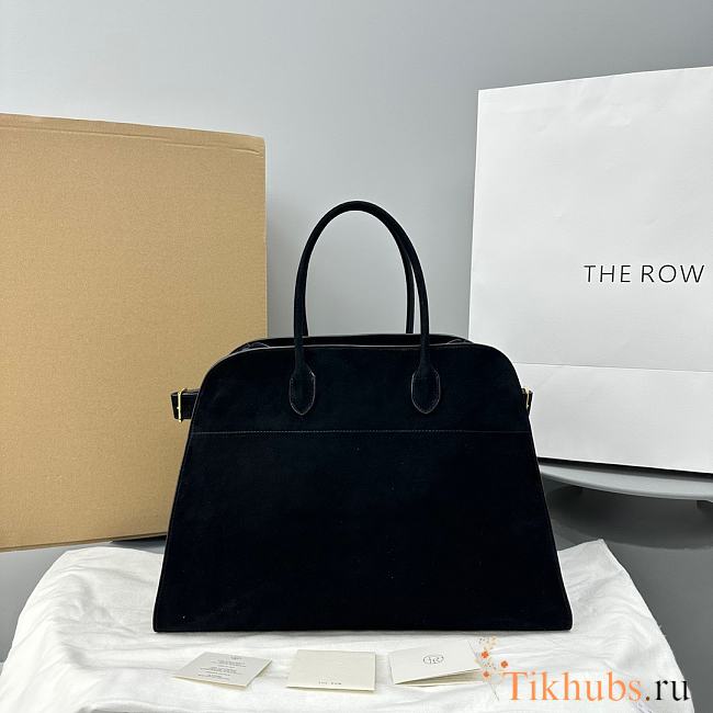 The Row Soft Margaux 17 Bag in Suede Black 43x24x30cm - 1