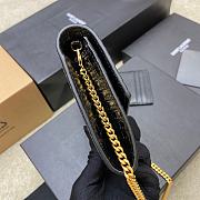 YSL Uptown Chain Wallet Crocodile Black Gold 19x12x4cm - 6