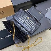 YSL Uptown Chain Wallet Crocodile Black Gold 19x12x4cm - 5