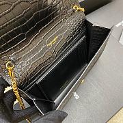 YSL Uptown Chain Wallet Crocodile Black Gold 19x12x4cm - 4