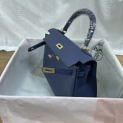 Hermes 25 Kelly Bag Navy Blue Gold Epsom 25cm - 3