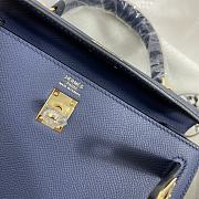 Hermes 25 Kelly Bag Navy Blue Gold Epsom 25cm - 2