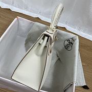 Hermes 25 Kelly Bag White Gold Epsom 25cm - 4