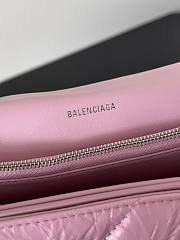 Balenciaga Crush Quilted Shoulder Bag Calfskin Pink 31x20x12cm - 6