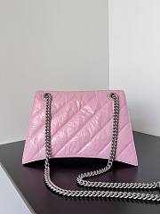 Balenciaga Crush Quilted Shoulder Bag Calfskin Pink 31x20x12cm - 3