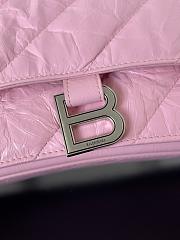 Balenciaga Crush Quilted Shoulder Bag Calfskin Pink 31x20x12cm - 2