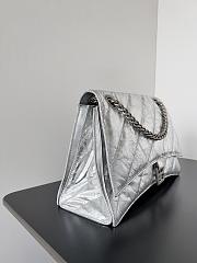 Balenciaga Crush Quilted Shoulder Bag Calfskin Silver 31x20x12cm - 2