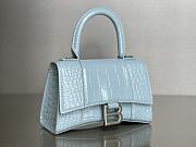 Balenciaga Hourglass Crocodile Blue 19cm - 5