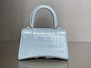 Balenciaga Hourglass Crocodile Blue 19cm - 4