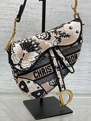Dior Saddle Bag Beige Multicolor Butterfly Bandana 25.5 x 20 x 6.5 cm - 5