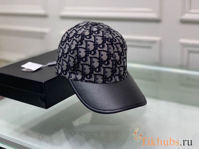 Dior Oblique Baseball Black Grey Cap - 1