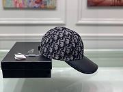 Dior Oblique Baseball Black Grey Cap - 2