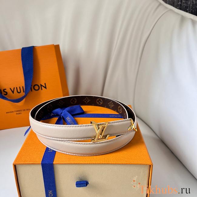 Louis Vuitton LV Pretty LV 20mm Reversible Belt White - 1
